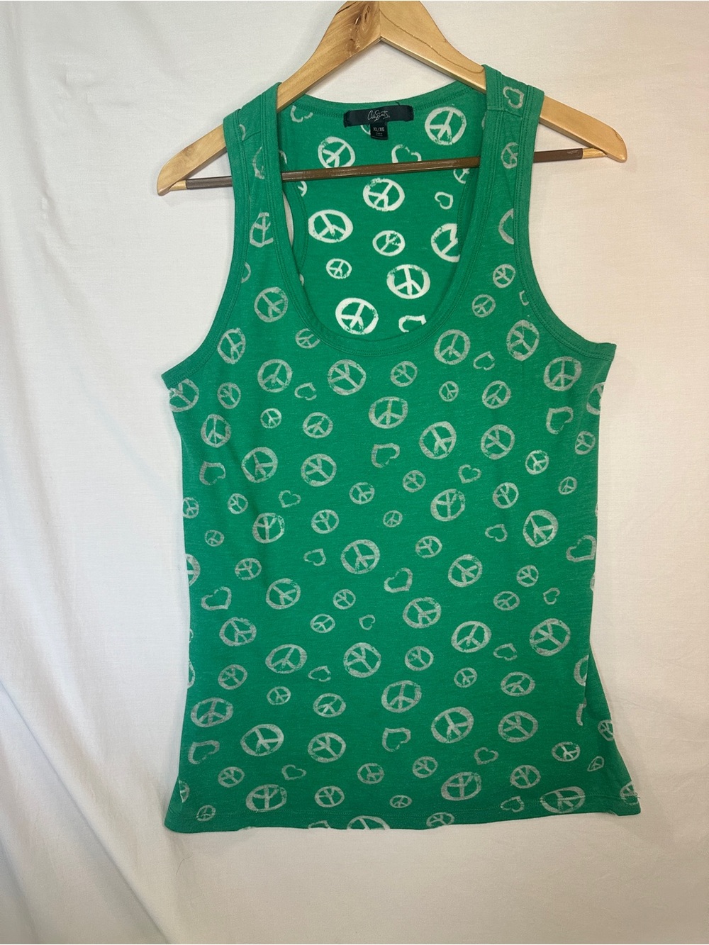 City Streets Green Peace Sign Tank